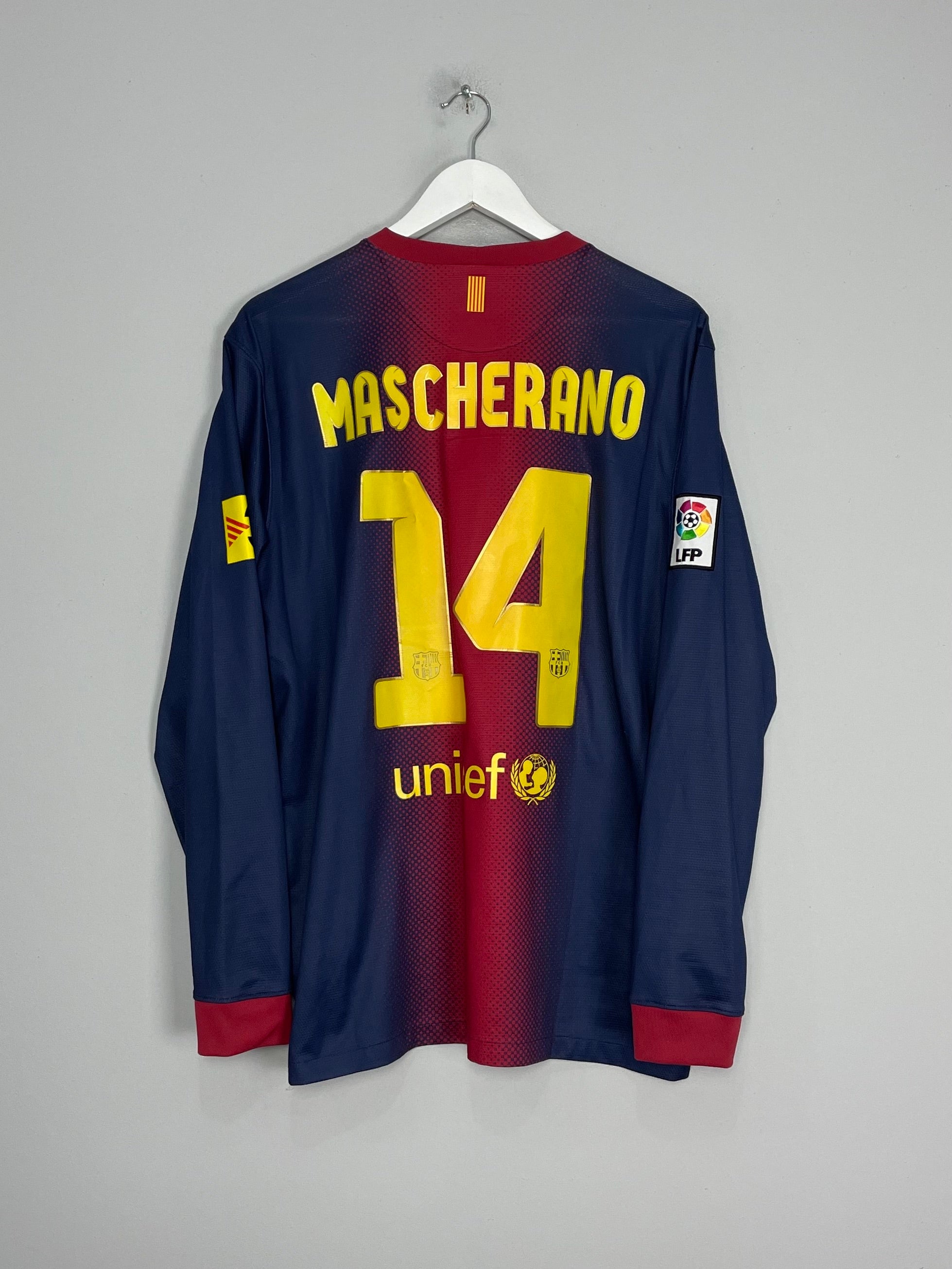 No14 Mascherano Home Long Sleeves Soccer Country Jersey
