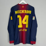 2012/13 BARCELONA MASCHERANO #14 L/S HOME SHIRT (L) NIKE