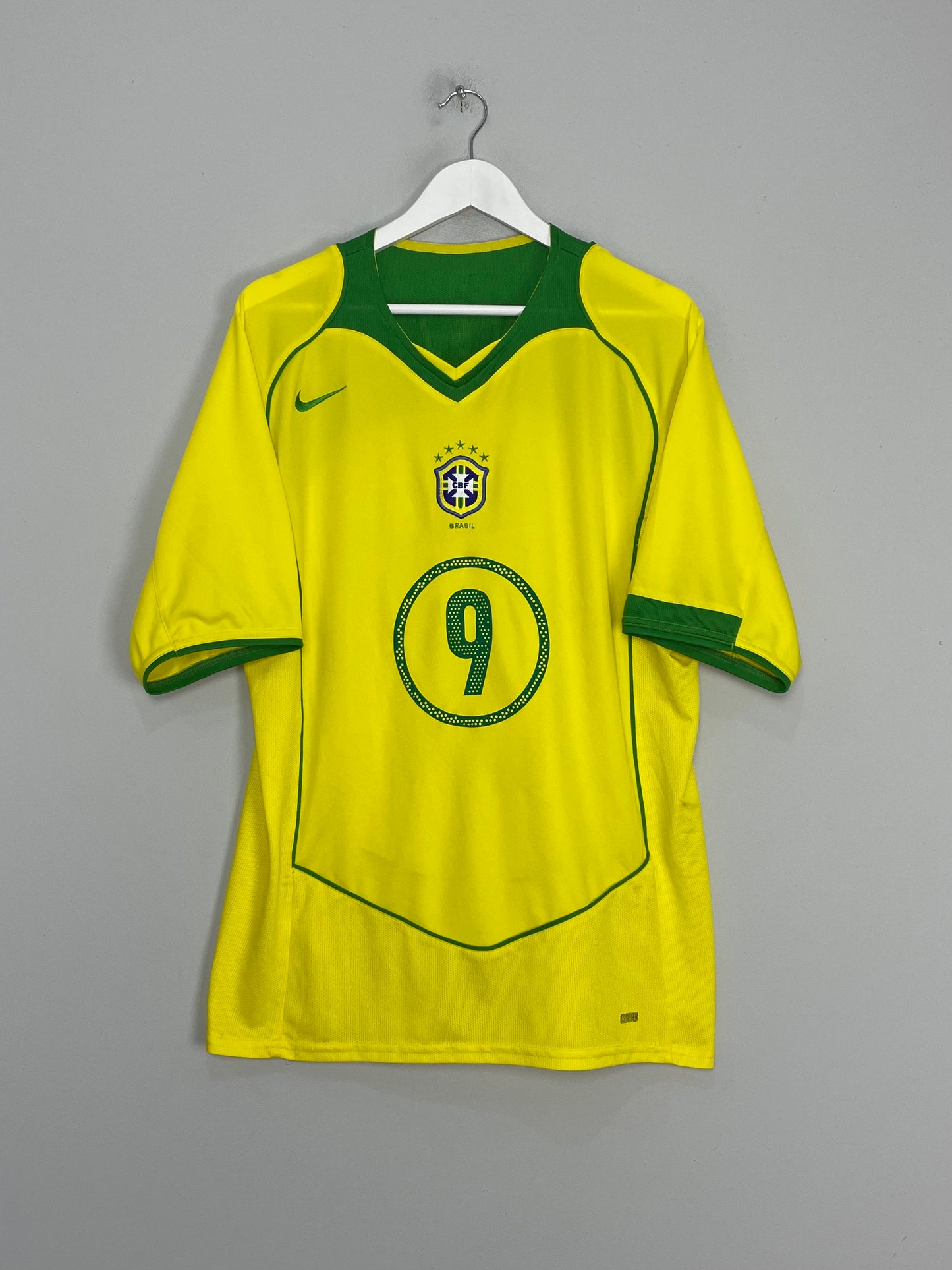 2004/06 BRAZIL RONALDO #9 HOME SHIRT (XL) NIKE