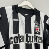 2007/08 BESIKTAS S.KURTULUS #2 *SIGNED* HOME SHIRT (L) UMBRO