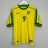 1998/00 BRAZIL RONALDO #9 HOME SHIRT (M) NIKE