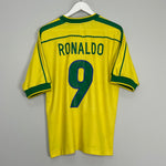 1998/00 BRAZIL RONALDO #9 HOME SHIRT (M) NIKE