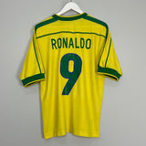 1998/00 BRAZIL RONALDO #9 HOME SHIRT (M) NIKE