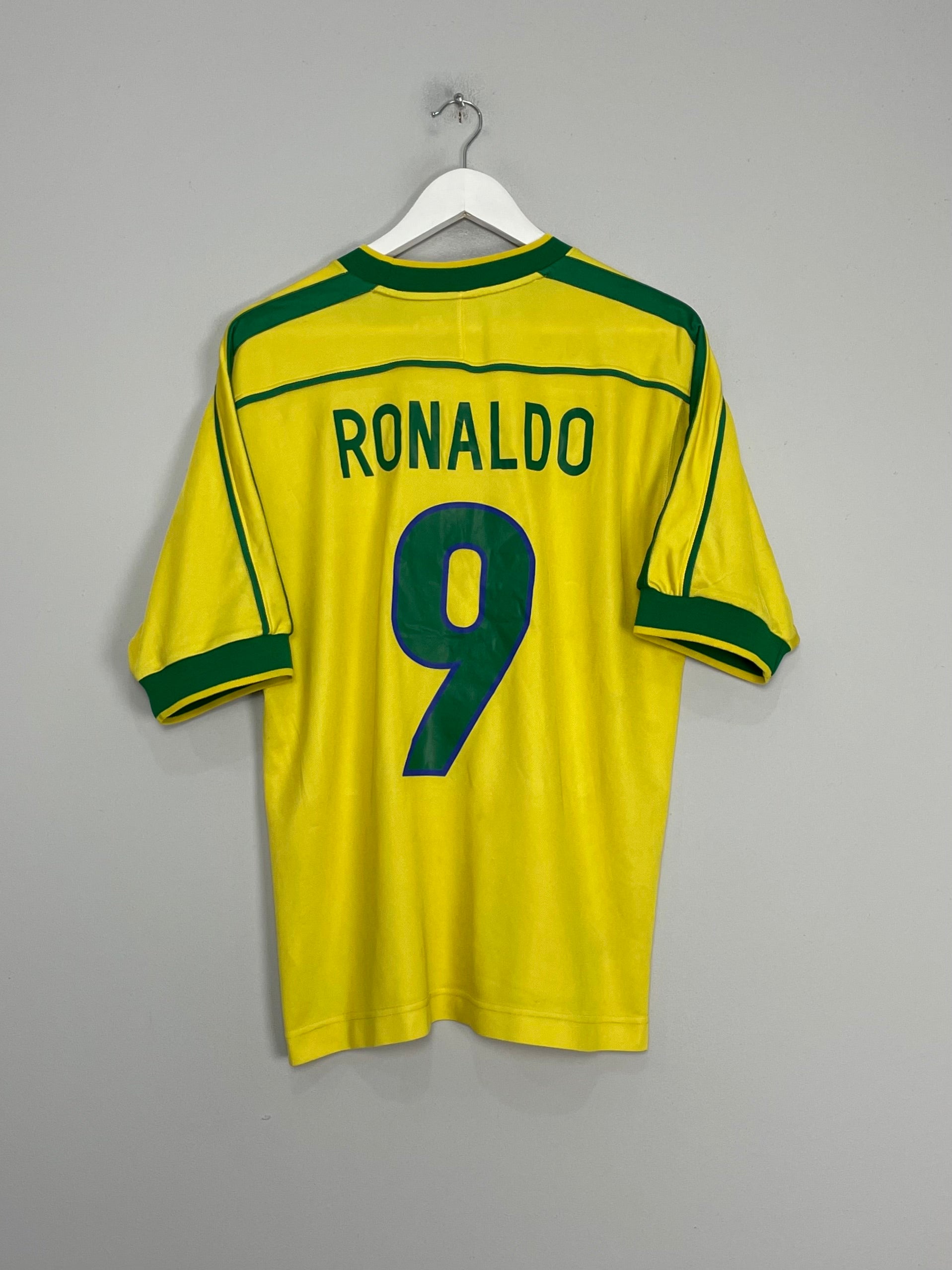 1998/00 BRAZIL RONALDO #9 HOME SHIRT (M) NIKE