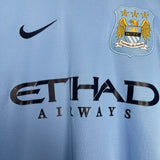 2013/14 MANCHESTER CITY SILVA #21 HOME SHIRT (M) NIKE