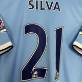 2013/14 MANCHESTER CITY SILVA #21 HOME SHIRT (M) NIKE