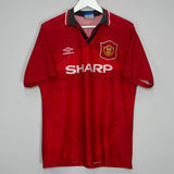 1994/96 MANCHESTER UNITED BECKHAM #24 HOME SHIRT (L) UMBRO