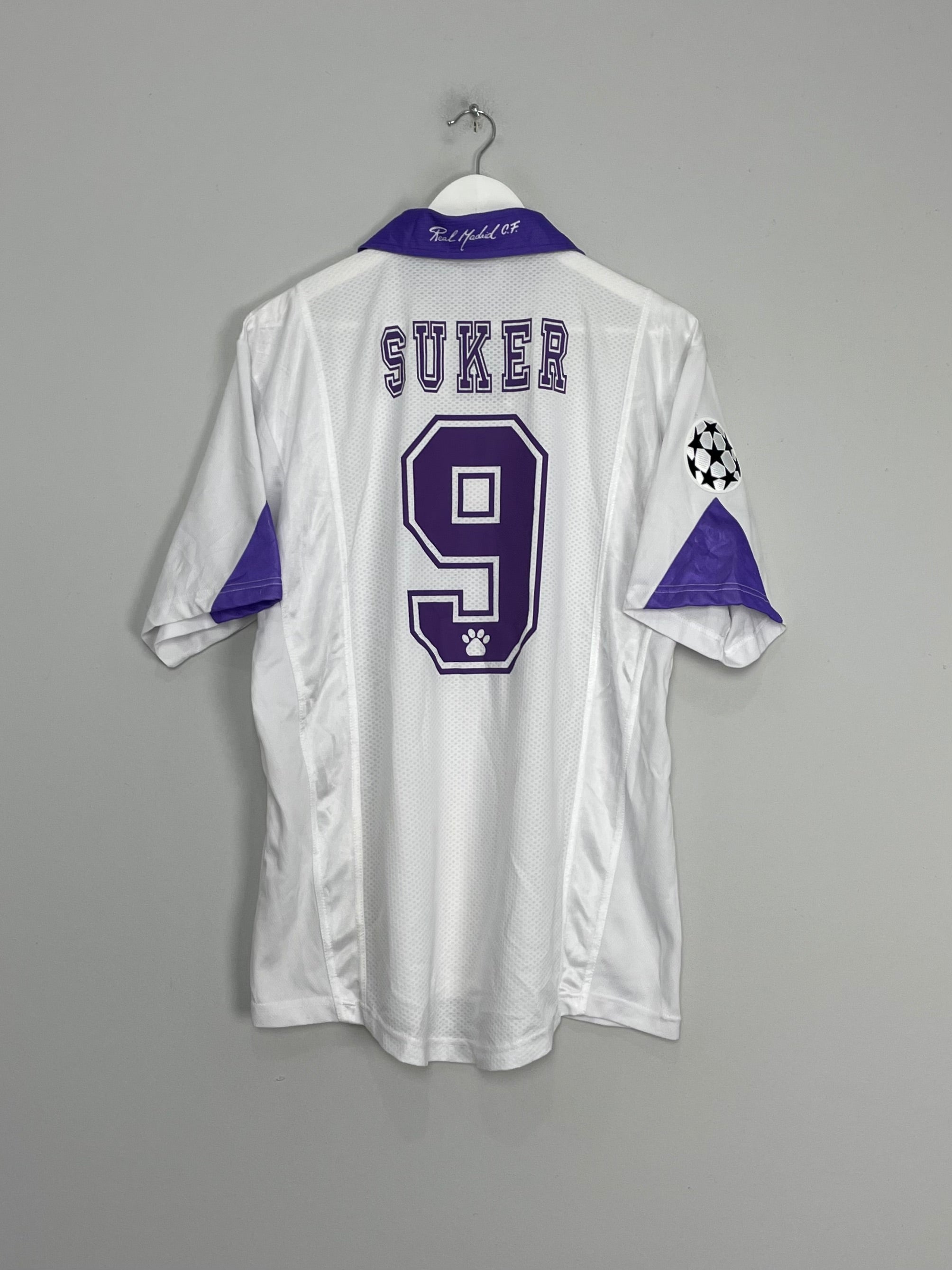 1997/98 REAL MADRID SUKER #9 C/L HOME SHIRT (L) KELME