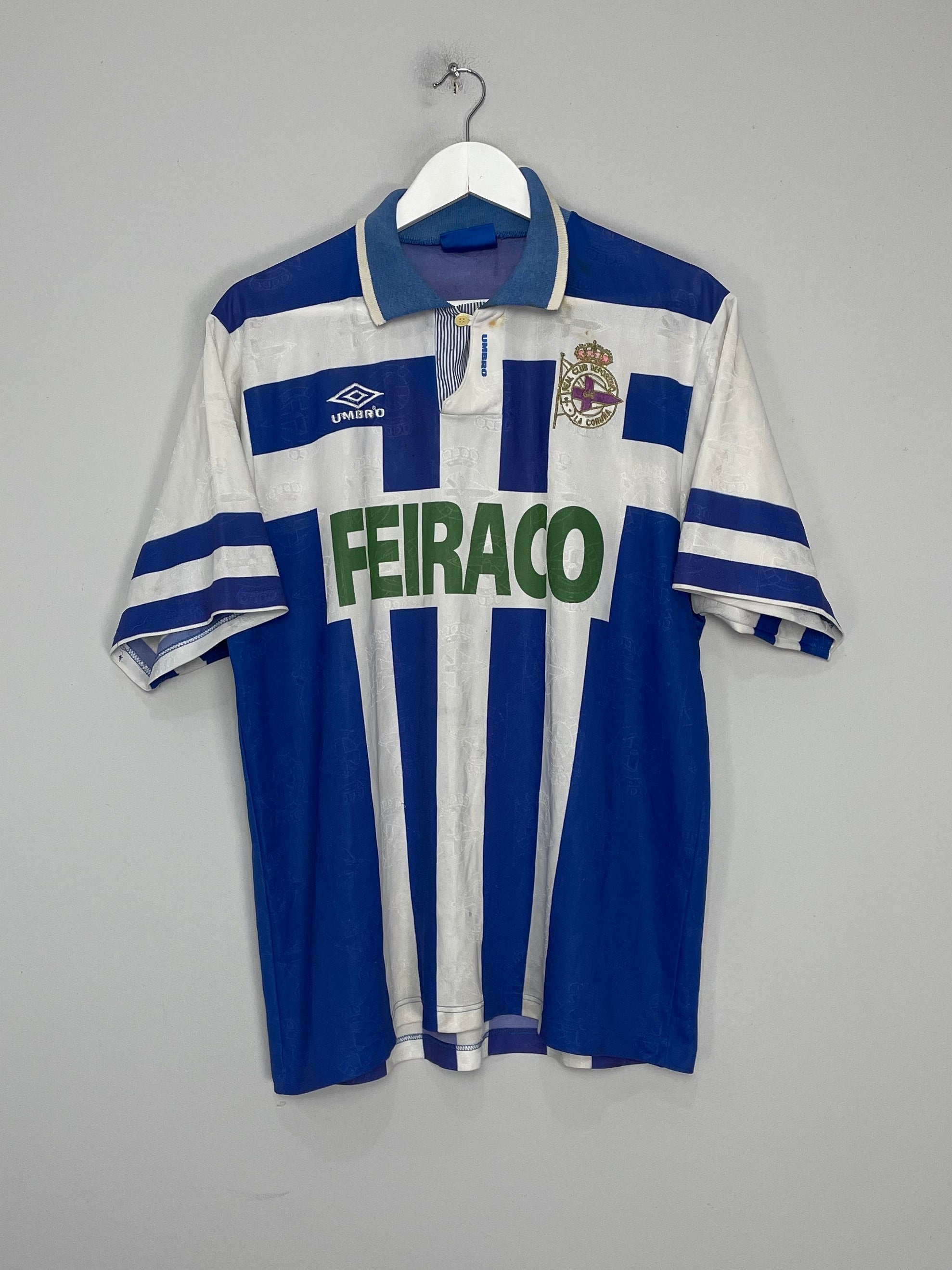 1993/94 DEPORTIVO LA CORUNA HOME SHIRT (XL) UMBRO