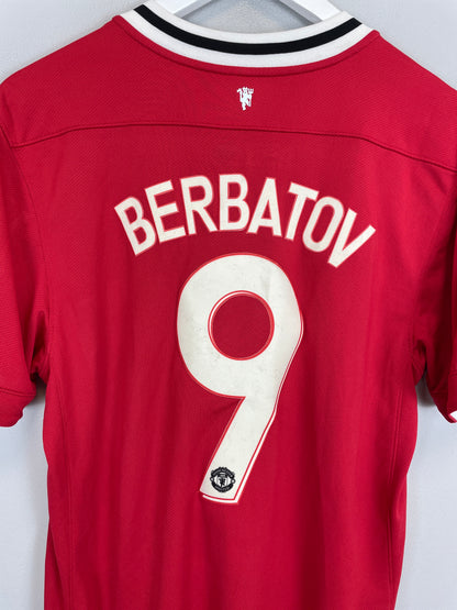 2011/12 MANCHESTER UNITED BERBATOV #9 E/L HOME SHIRT (M) ADIDAS