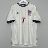 1999/01 ENGLAND BECKHAM #7 HOME SHIRT (XL) UMBRO