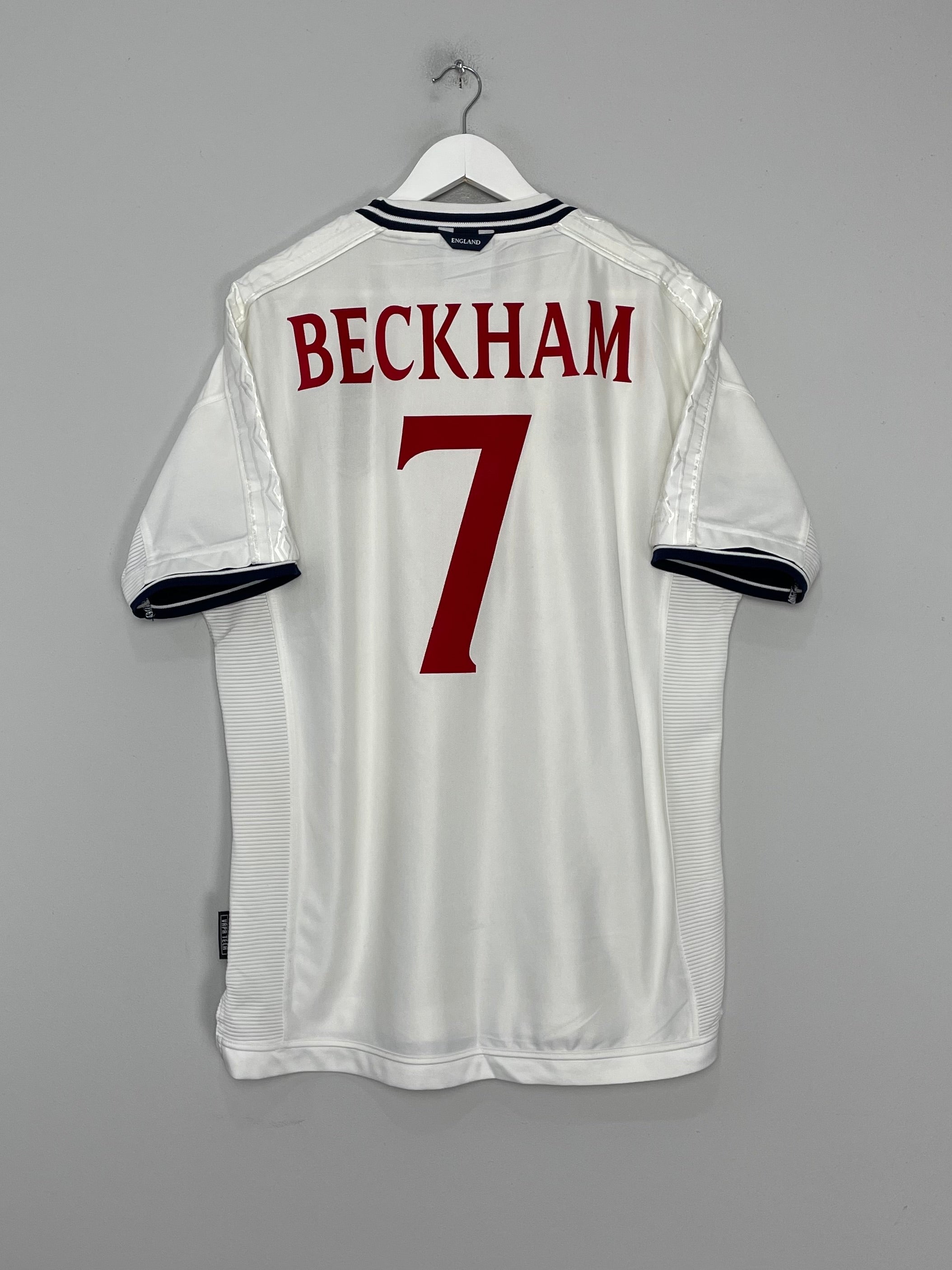 1999/01 ENGLAND BECKHAM #7 HOME SHIRT (XL) UMBRO