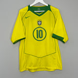 2004/06 BRAZIL RONALDINHO #10 HOME SHIRT (L) NIKE