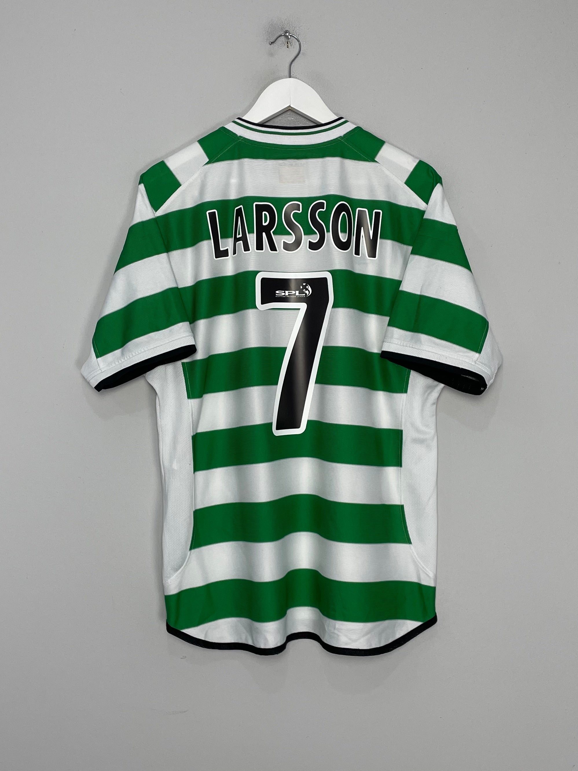 2001/03 CELTIC LARSSON #7 HOME SHIRT (L) UMBRO