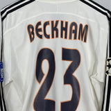 2004/05 REAL MADRID BECKHAM #23 C/L L/S HOME SHIRT (M) ADIDAS