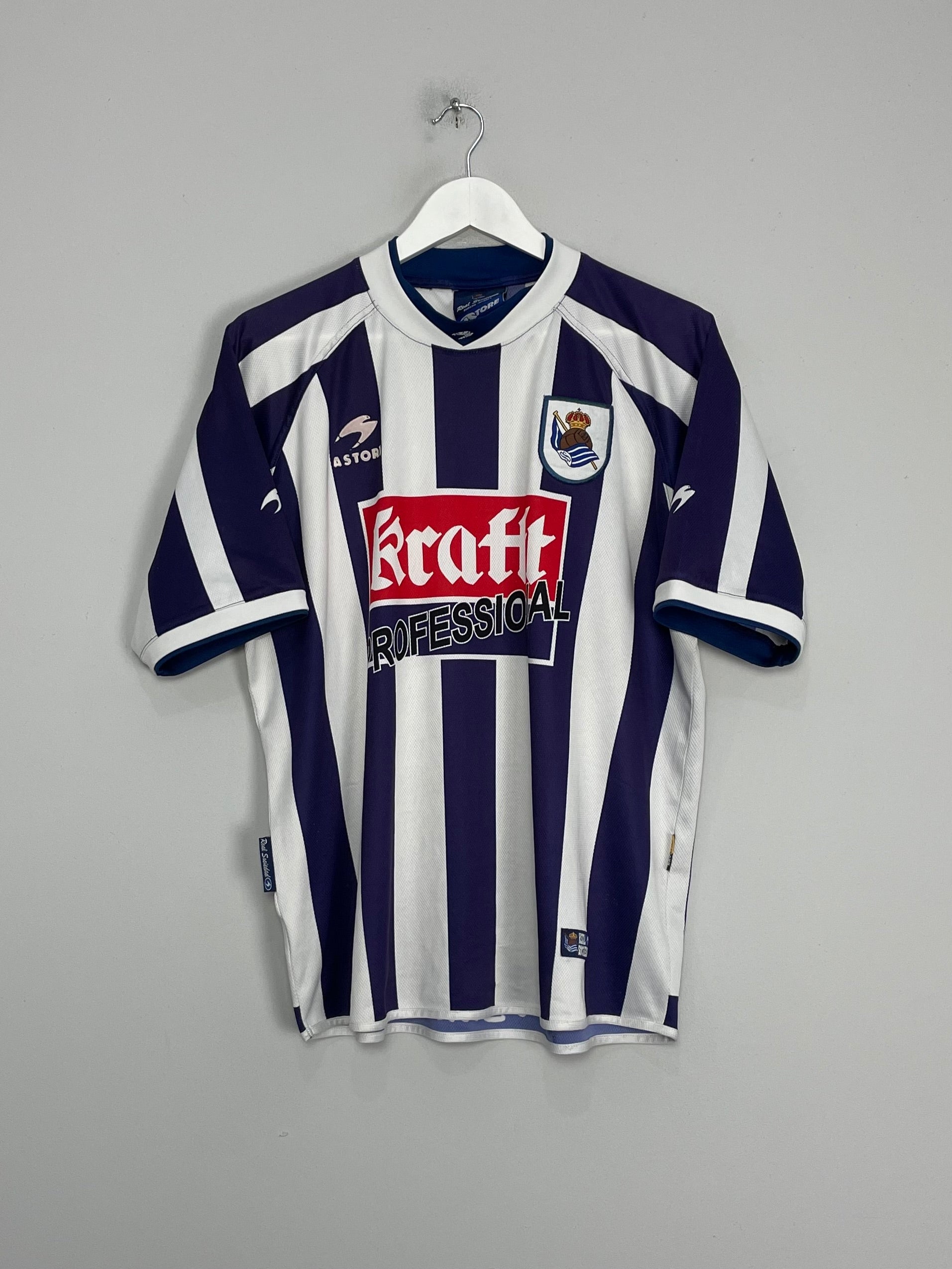 2002/03 REAL SOCIEDAD HOME SHIRT (L) ASTORE