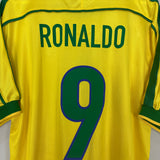 1998/00 BRAZIL RONALDO #9 HOME SHIRT (XL) NIKE