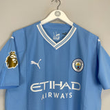 2023/24 MANCHESTER CITY HAALAND #9 *PLAYER ISSUE + SIGNED* HOME SHIRT (L) PUMA