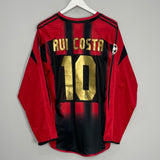 2004/05 AC MILAN RUI COSTA #10 C/L L/S HOME SHIRT (M) ADIDAS