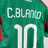 2010 MEXICO C.BLANCO #10 HOME SHIRT (M) ADIDAS