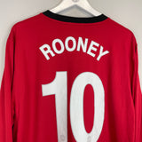 2009/10 MANCHESTER UNITED ROONEY #10 L/S HOME SHIRT (M) NIKE