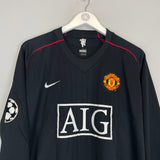 2007/08 MANCHESTER UNITED HARGREAVES #4 C/L L/S AWAY SHIRT (XXL) NIKE