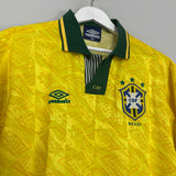 1991/93 BRAZIL HOME SHIRT (L) UMBRO