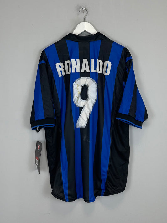 1998/99 INTER MILAN RONALDO #9 *SIGNED* BNWT HOME SHIRT (L) NIKE