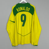 2004/06 BRAZIL RONALDO #9 L/S HOME SHIRT (XL) NIKE