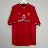 2000/02 MANCHESTER UNITED BECKHAM #7 HOME SHIRT (XL) UMBRO