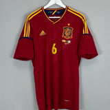 2012/13 SPAIN A.INIESTA #6  HOME SHIRT (XL) ADIDAS