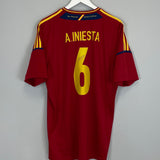 2012/13 SPAIN A.INIESTA #6  HOME SHIRT (XL) ADIDAS