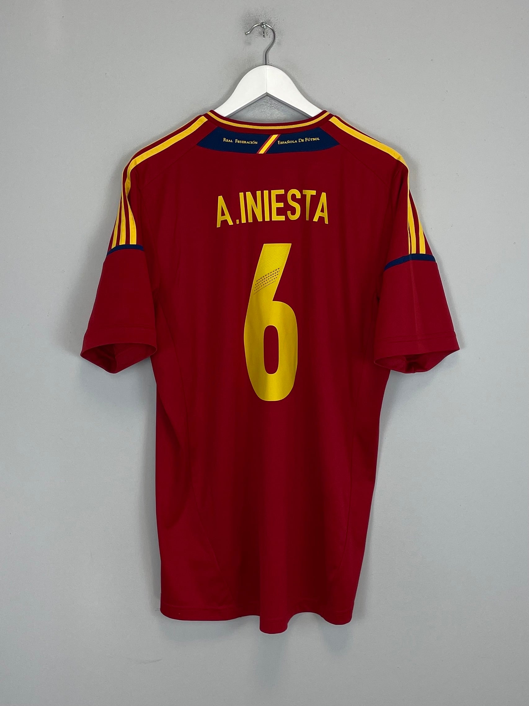 2012/13 SPAIN A.INIESTA #6  HOME SHIRT (XL) ADIDAS