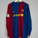 2006/08 BARCELONA RONALDINHO #10 L/S HOME SHIRT (XXL) NIKE