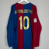 2006/08 BARCELONA RONALDINHO #10 L/S HOME SHIRT (XXL) NIKE