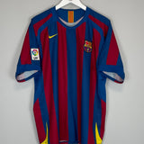 2005/06 BARCELONA RONALDINHO #10 HOME SHIRT (L) NIKE