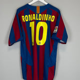 2005/06 BARCELONA RONALDINHO #10 HOME SHIRT (L) NIKE