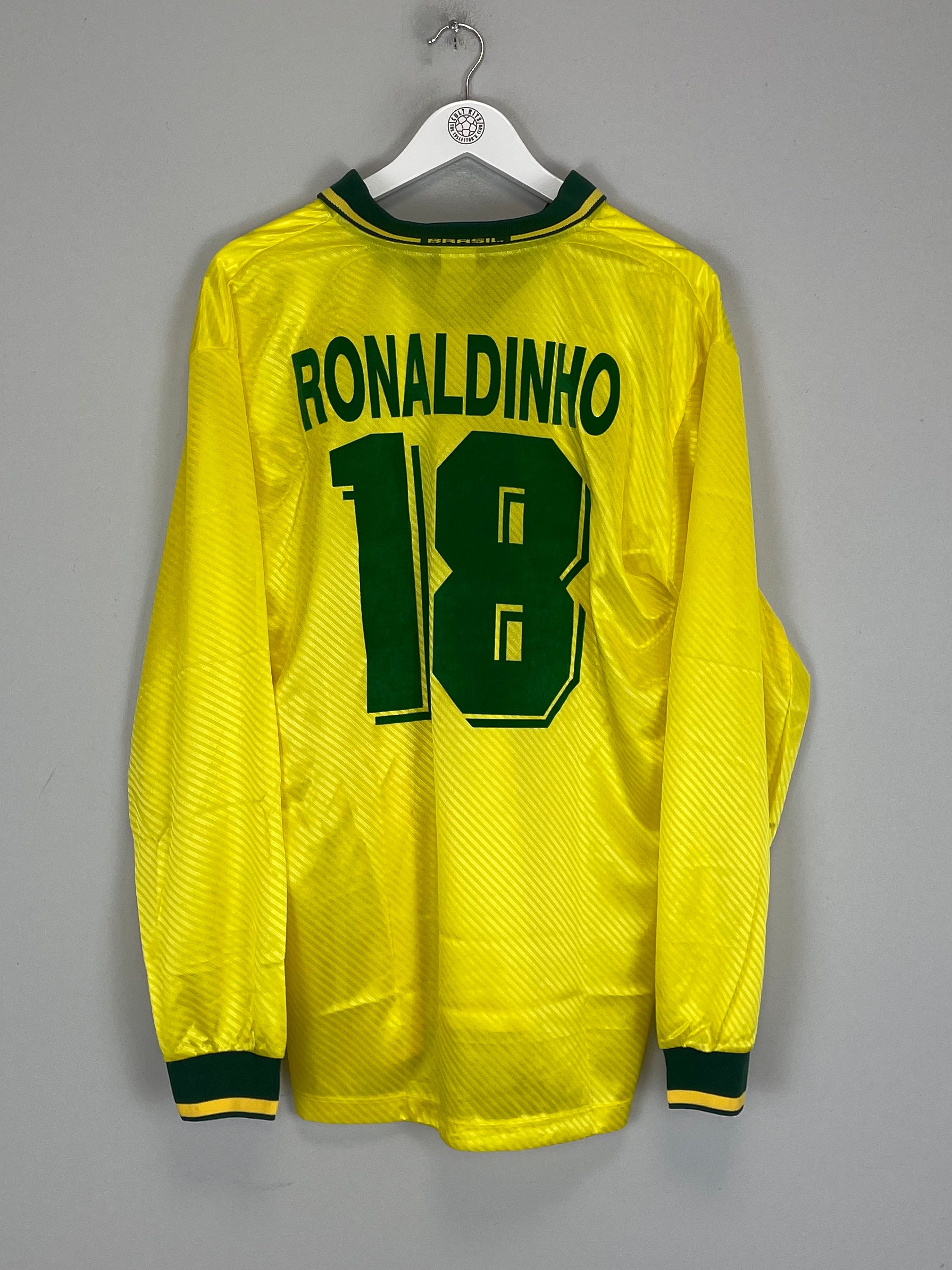 1994/97 BRAZIL RONALDINHO #18 L/S HOME SHIRT (L) UMBRO