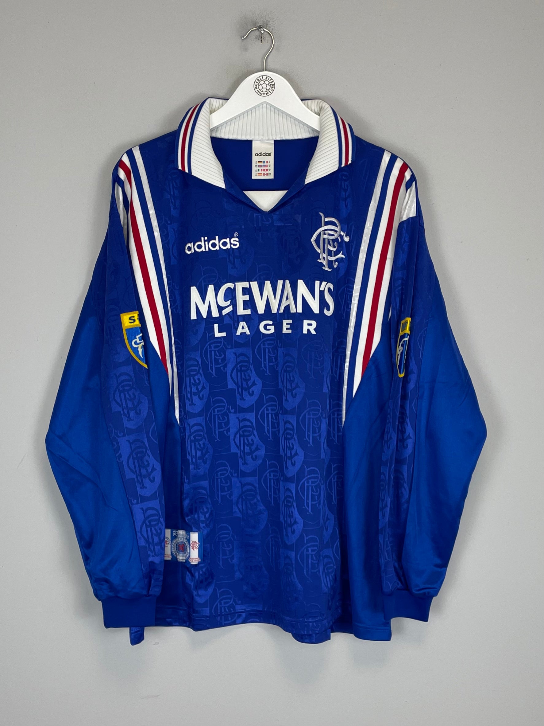 1996/97 RANGERS #11 HOME SHIRT (XL) ADIDAS