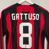 2008/09 AC MILAN GATTUSO #8 L/S HOME SHIRT (S) ADIDAS