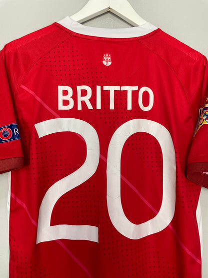 2018/20 GIBRALTAR BRITTO #20 *MATCH ISSUE* HOME SHIRT (M) LEGEA