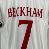 1999/01 ENGLAND BECKHAM #7 HOME SHIRT (M) UMBRO