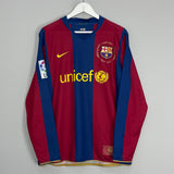 2007/08 BARCELONA RONALDINHO #10 L/S HOME SHIRT (M) NIKE