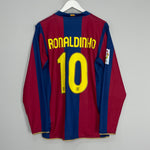 2007/08 BARCELONA RONALDINHO #10 L/S HOME SHIRT (M) NIKE