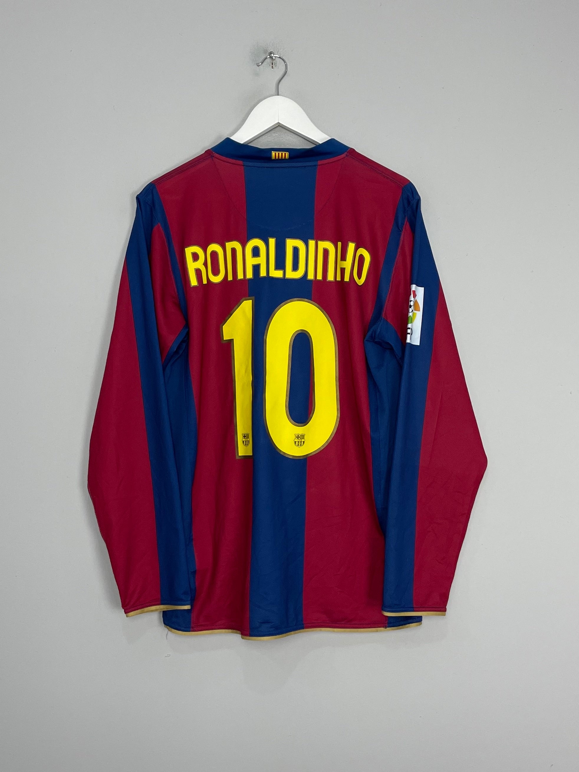 2007/08 BARCELONA RONALDINHO #10 L/S HOME SHIRT (M) NIKE