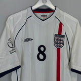 2001/03 ENGLAND SCHOLES #8 HOME SHIRT (XL) UMBRO