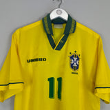 1994 BRAZIL ROMARIO #11 HOME SHIRT (L) UMBRO