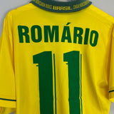 1994 BRAZIL ROMARIO #11 HOME SHIRT (L) UMBRO