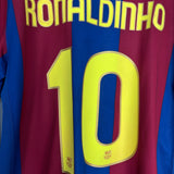 2006/07 BARCELONA RONALDINHO #10 L/S HOME SHIRT (L) NIKE