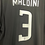 2009/10 AC MILAN MALDINI #3 *PLAYER ISSUE* L/S THIRD SHIRT (XXL) ADIDAS